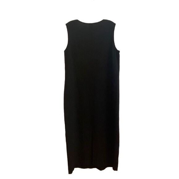 Eileen Fisher System Black Wool Blend Sleeveless Midi Dress Medium - Picture 2 of 5